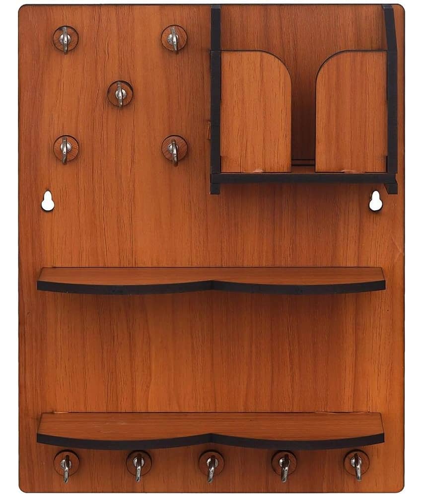 JaipurCrafts Brown Wood Key Holder - Pack of 1 view 2
