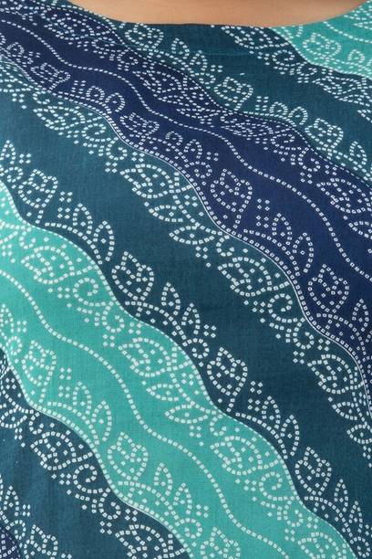 Women Printed Viscose Rayon A-line Kurta (Green) view 2
