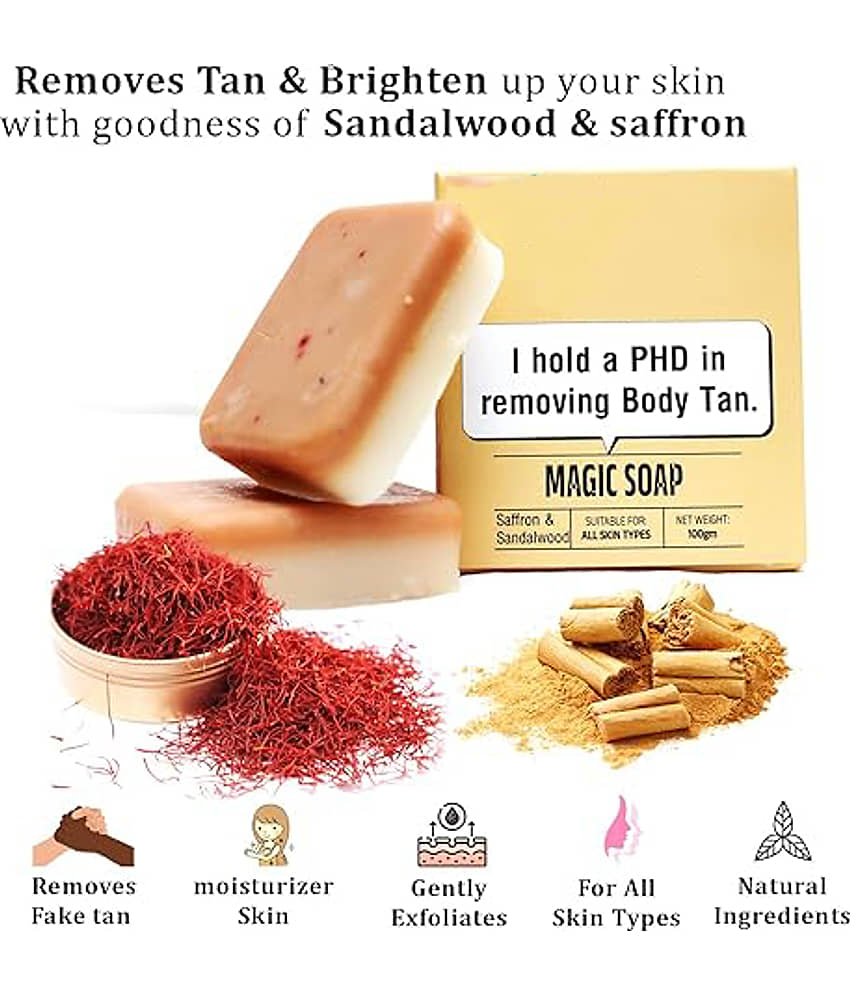 WRIXTY Magic Sandalwood Saffron GHARSoap Deep Cleansing Brightening Glowing Skin Removes Dirt Grime Naturally view 2