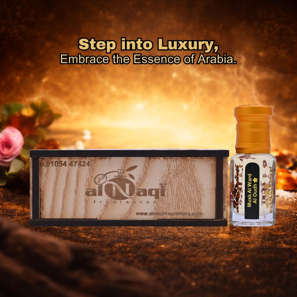 alnaqi fragrances Musk Al Ward Al Oud Attar Perfume Oil Unisex | Alcohol-Free Arabian Attar with Rose Floral, Soft Musk & Oud Notes | Long-Lasting Roll-On Concentrated Perfume Oil view 2