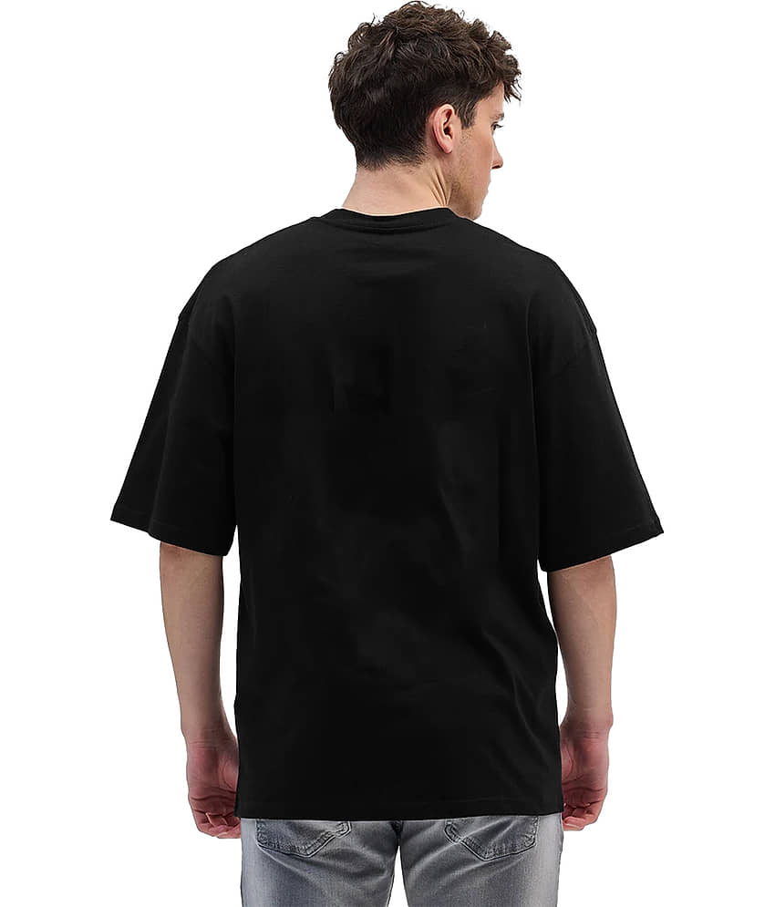 Leotude Men Cotton Blend Oversized Fit Printed T-Shirt ( Red ) view 2
