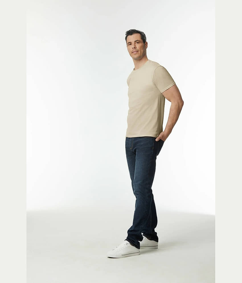 Gildan Cotton Regular Fit Solid Half Sleeves Men's Round T-Shirt - Light Pink ( Pack of 1 ) view 2