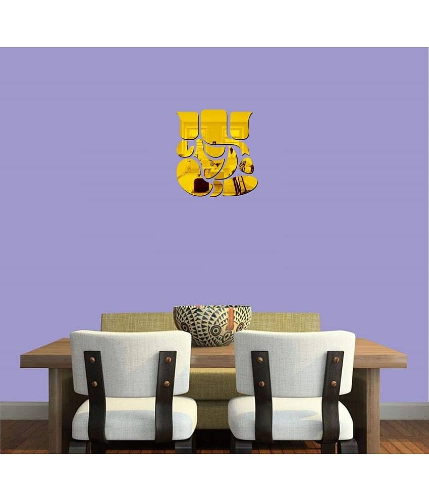 Asmi Collection Beautiful Ganesha Self Adhesive Acrylic Mirror Wall Sticker ( 25 x 24 cms ) view 2