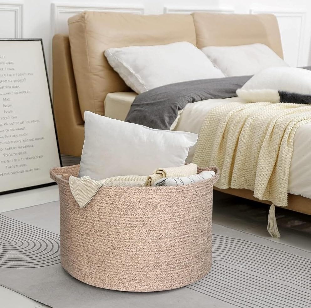 Generic Cotton Pack Of_1 14x12 Inch Storage Basket For Clothes With Out Lid (Kidi)-PID66440 view 2