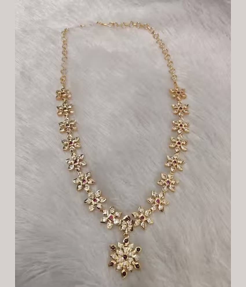 ROFARWORD Gold Brass Necklace Set ( Pack of 1 ) view 2