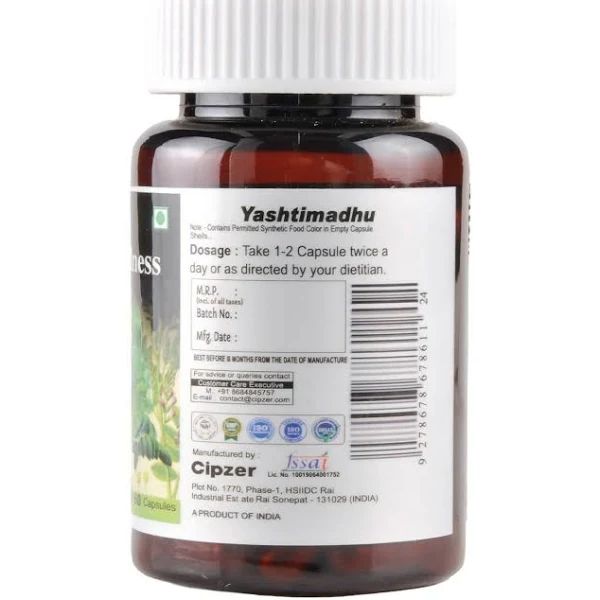 Cipzer Yashtimadhu Capsule, Relieving heartburn, stomach ulcers(60 Capsules) view 2