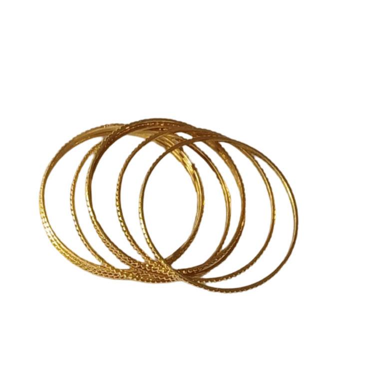 Gold Plated Metal Bangles Set of 8 view 2