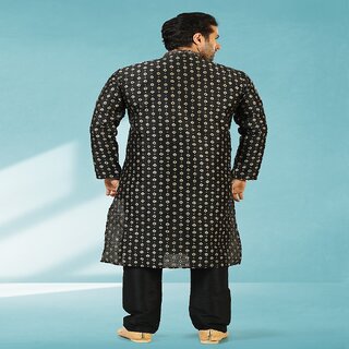Raivat Ethnic Black Colour Jacquard Silk Brocade Kurta Pajama 1041 view 2