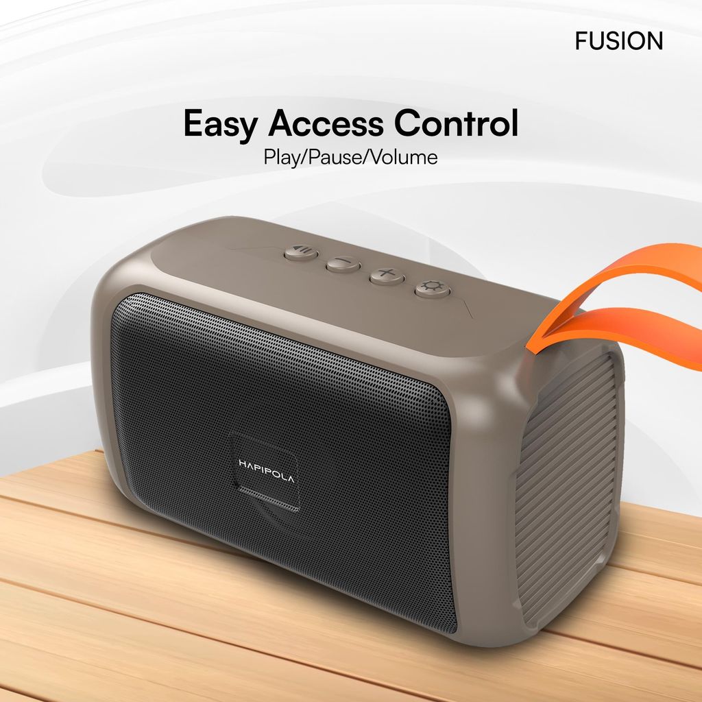 HAPIPOLA Bluetooth Speaker Fusion Immersive Audio | Good Bass | Light Weight 5 Hours Playback | Playback Control AUX, USB, TF Card | Upto 10m Range Hands-Free Calls | Micro Interface view 2