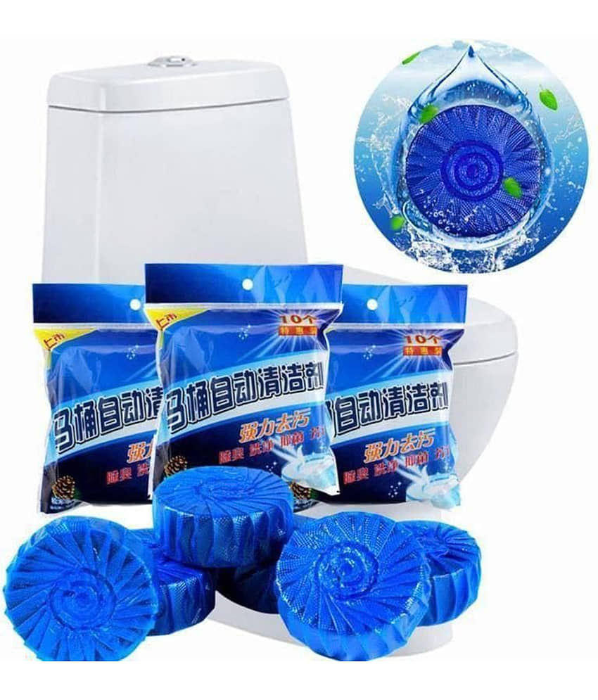 Radhe Creation (Pack 1 - 10pc) Automatic Flush Toilet Bowl Cleaner Tablets, Bathroom Toilet Tank Cleaner, Powerful Cleaning Ball Toilet Blue Deep Clean Bubbles, Mild Lemon Scent, Long Lasting Fresh Air05:45 PM