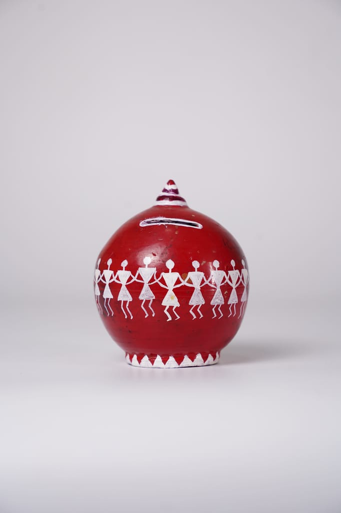 Rang Tarang Clay Piggi Bank, Terracotta view 2