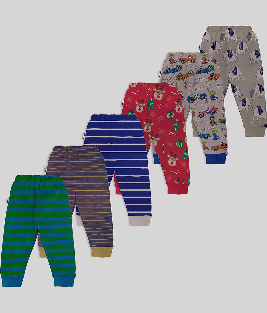 NammaBaby Pack of 6 Boys Cotton Blend Trackpant ( Multicolor ) view 2