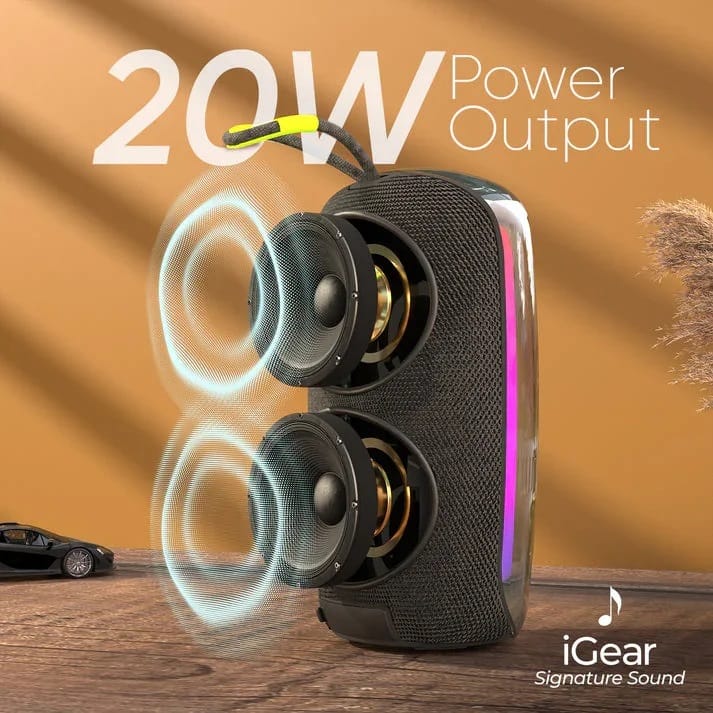 iGear Apollo 20W Portable Bluetooth Speaker with LED Lights view 2