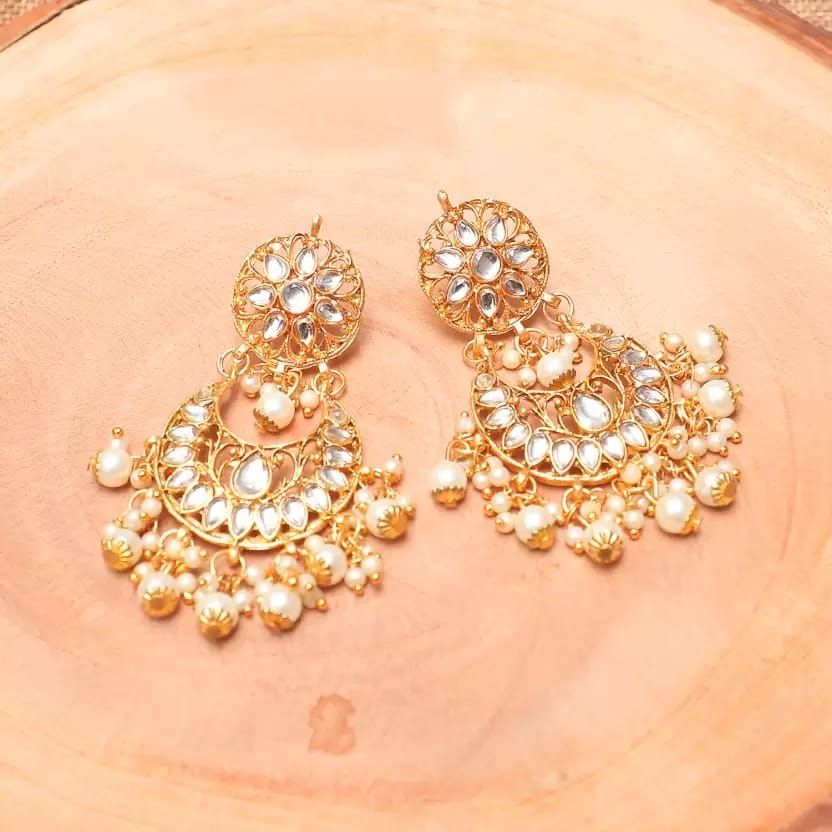 Swarajshop Alloy Gold-plated White Jewel Set (Pack of 1) view 2