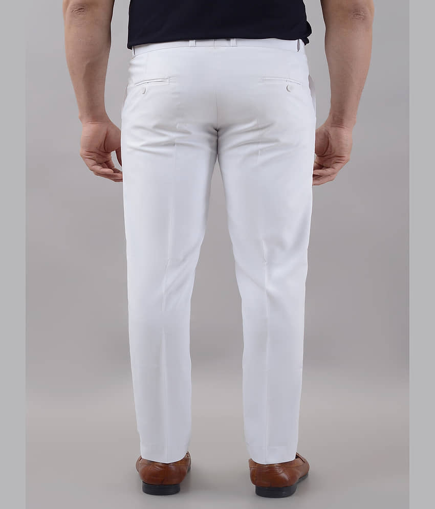 VILLAIN Slim Flat Men's Formal Trouser - White ( Pack of 1 ) view 2