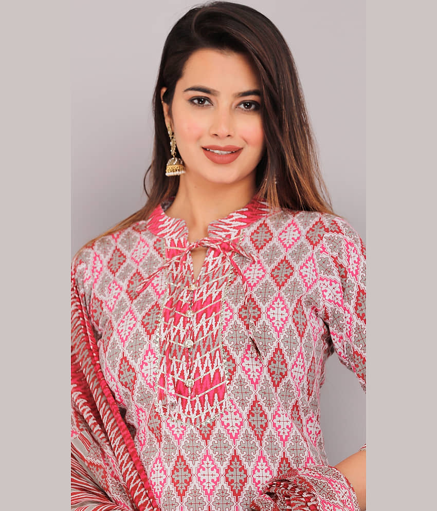 HIGHLIGHT FASHION EXPORT Cotton Printed Kurti With Pants Women's Stitched Salwar Suit - Yellow ( Pack of 1 ) view 2