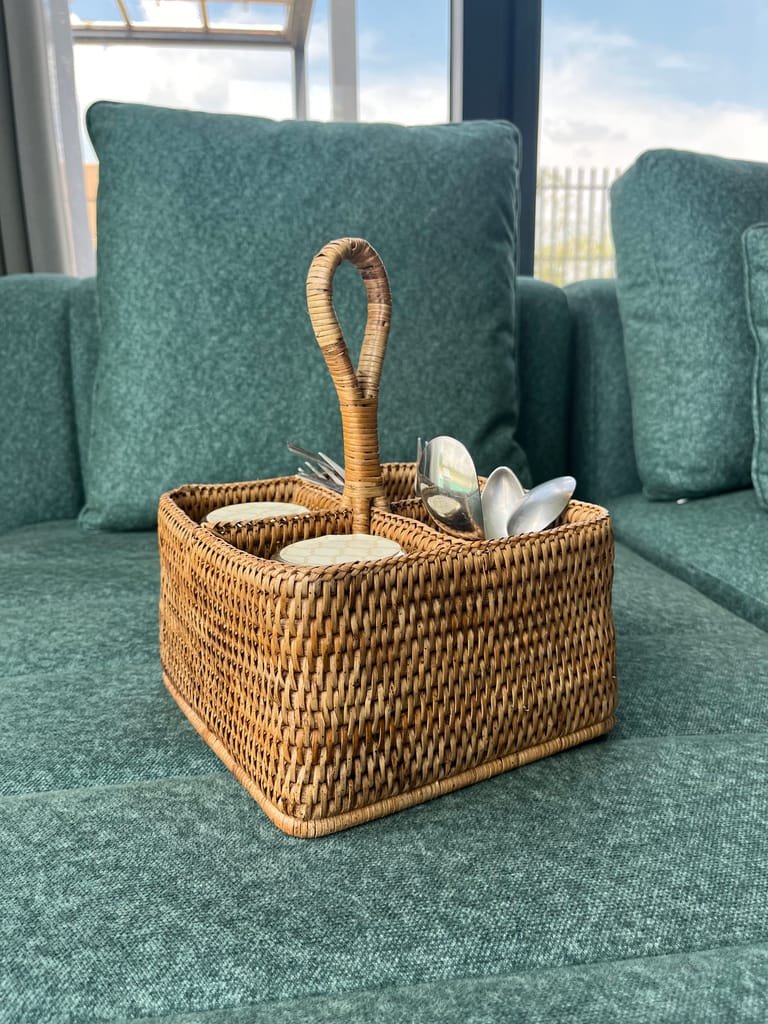 RATTAN SQUARE CONDIMENT HOLDER view 2