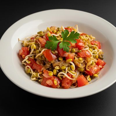 Sprouts onion tomato
