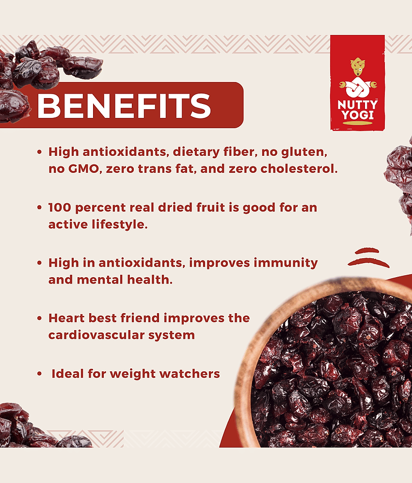 Nutty Yogi Cranberry 650g | Cranberry, Healthy Snack for kids and adults | High Nutrient and Antioxidant view 2