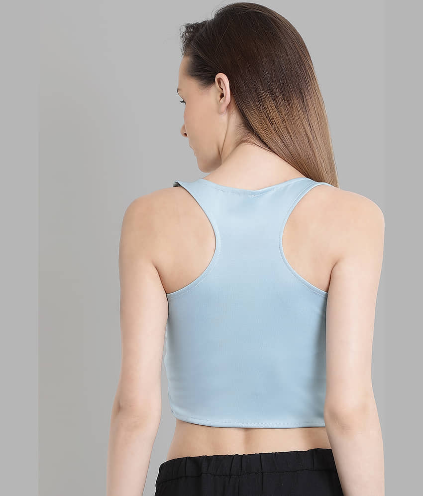 Chimpaaanzee Women's Polyester Crop Top ( Turquoise ) view 2