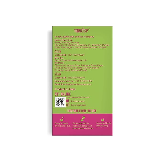 INDICUP Diet Elaichi Tea Instant Premix, Pack of 2 - 20 Sachets view 2