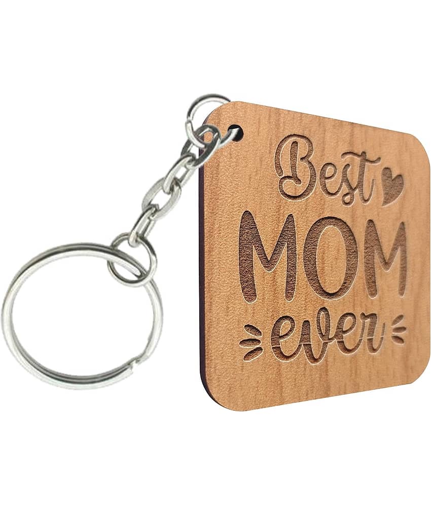 Asmi Collection Beige Wood Keychain - Pack of 1 view 2