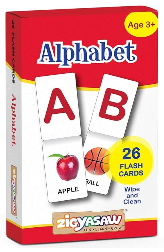 Zigyasaw - Alphabets Flash Cards for Kids Early Learning | 26 Flash Cards | Happy Birthday Gifts For Kids | Flash Card Alphabets for Kids Learning | Easy & Fun Way of Learning 3+ Years of Babies