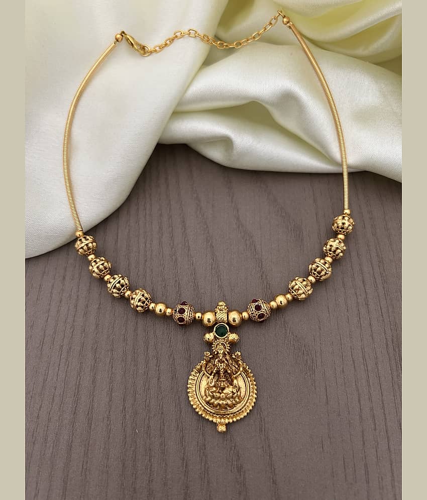 ROFARWORD Gold Brass Necklace Set ( Pack of 1 ) view 2