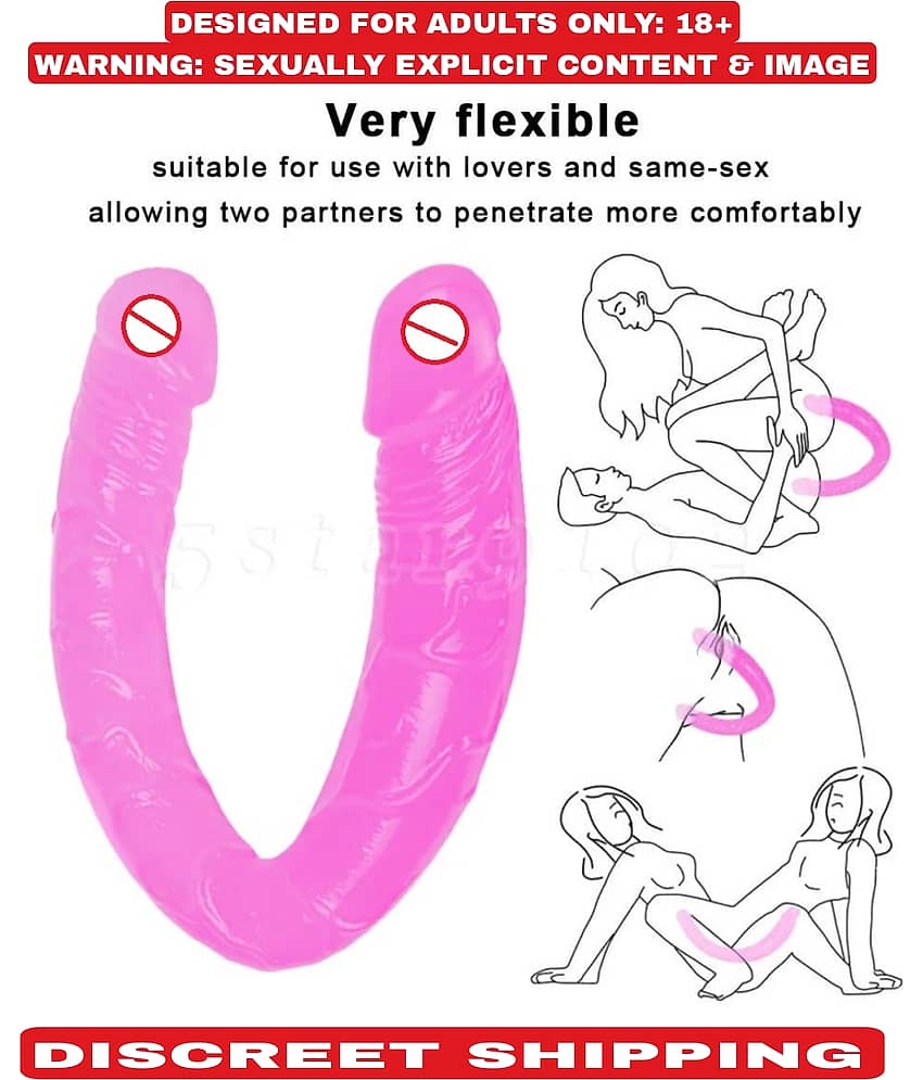 Jelly Double dong Double-Ended Penetration Dildo Strap On Dual Realistic Sex Toys For Lesbean