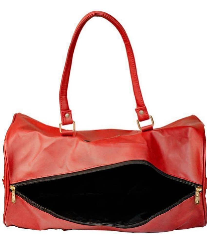 Man Arden - Red Leather Duffle Bag view 2