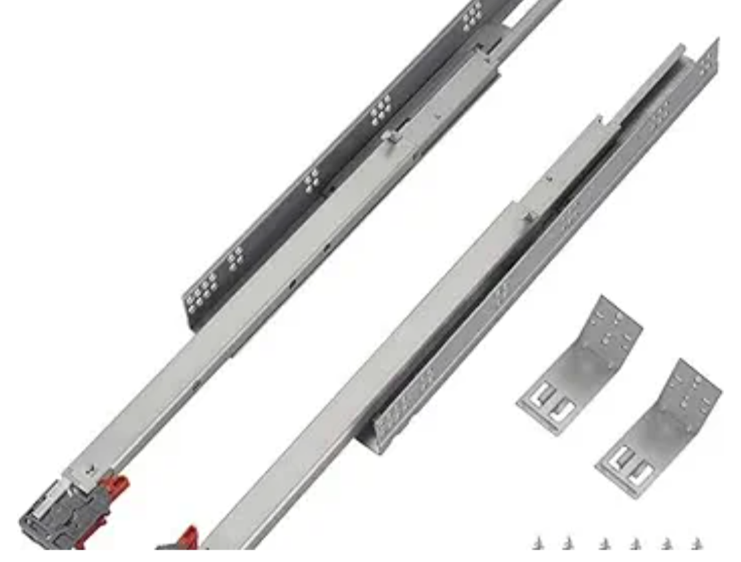 ADISON Concealed Drawer Slides for Wardrobe, Ideal for Seamless Drawer Installation, Perfect for Modern cabinetry and Furniture Desig 45cm, Set of 2 Pairs view 2