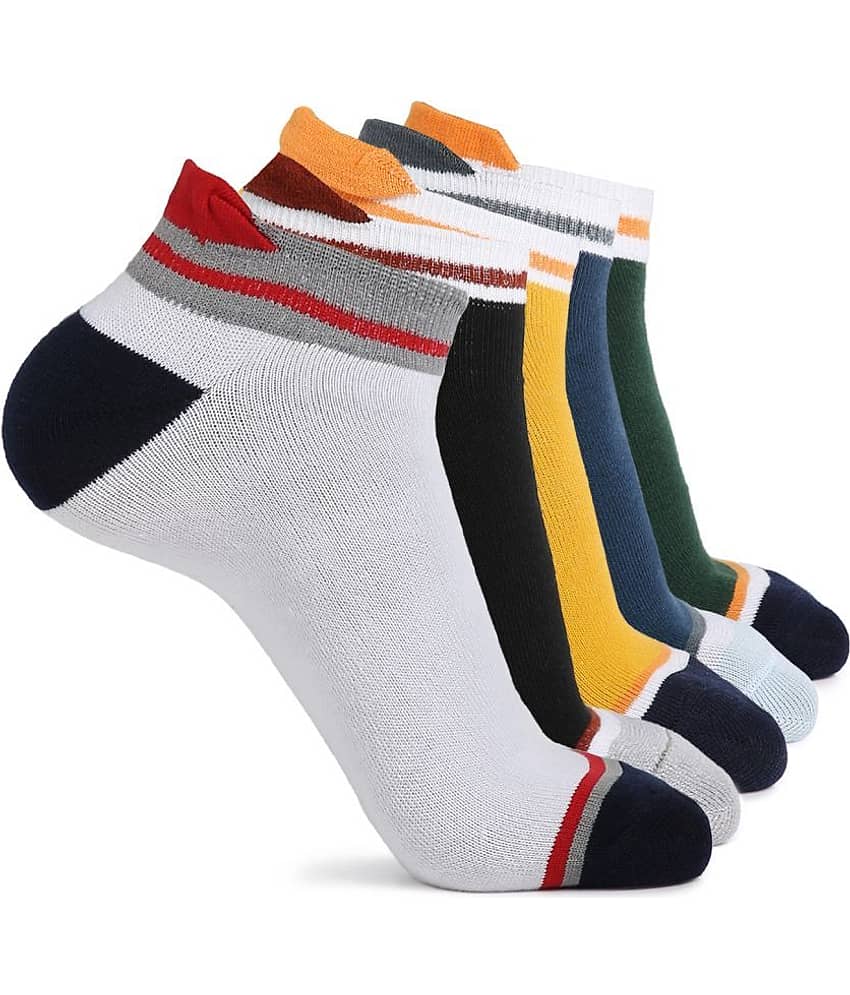 Kolor Fusion Cotton Men's Colorblock Multicolor Ankle Length Socks ( Pack of 5 )