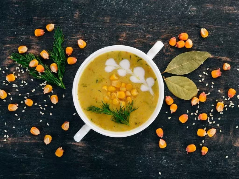 Veg sweet corn soup