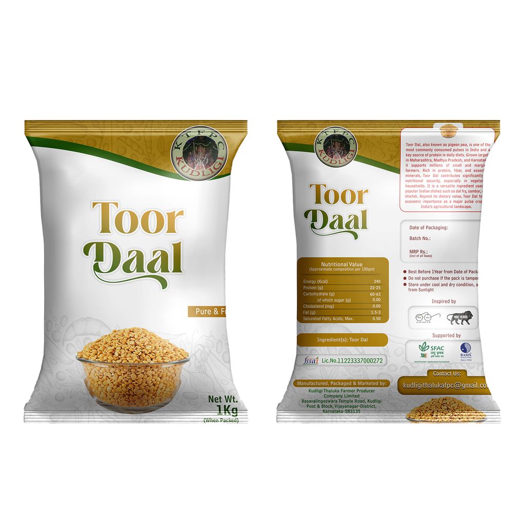 KUDLIG Pure & Fresh Toor Daal 1Kg view 2