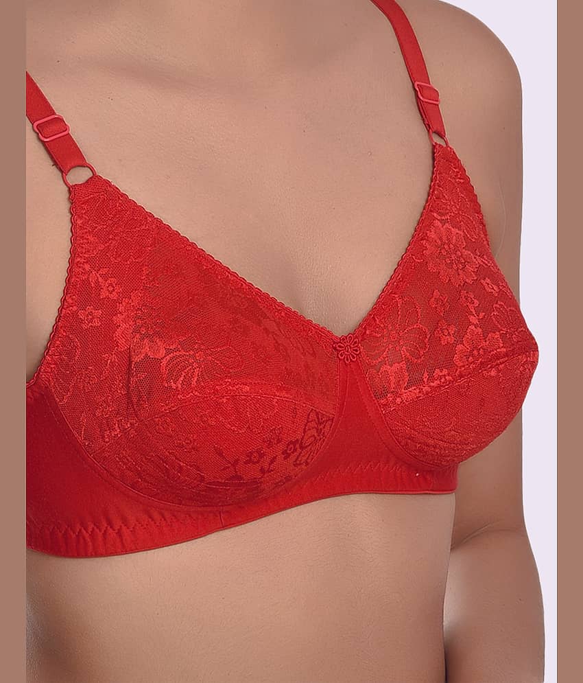 LadySoft Cotton Blend Non Padded Women's Everyday Bra ( Burgundy ) Nancy Bra view 2