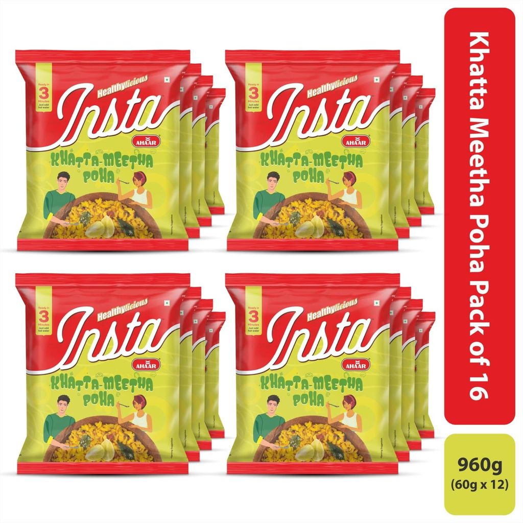 INSTA AHAAR Masala Poha - Pack of (60g Each) | Ready-to-Eat | Instant Snack view 2