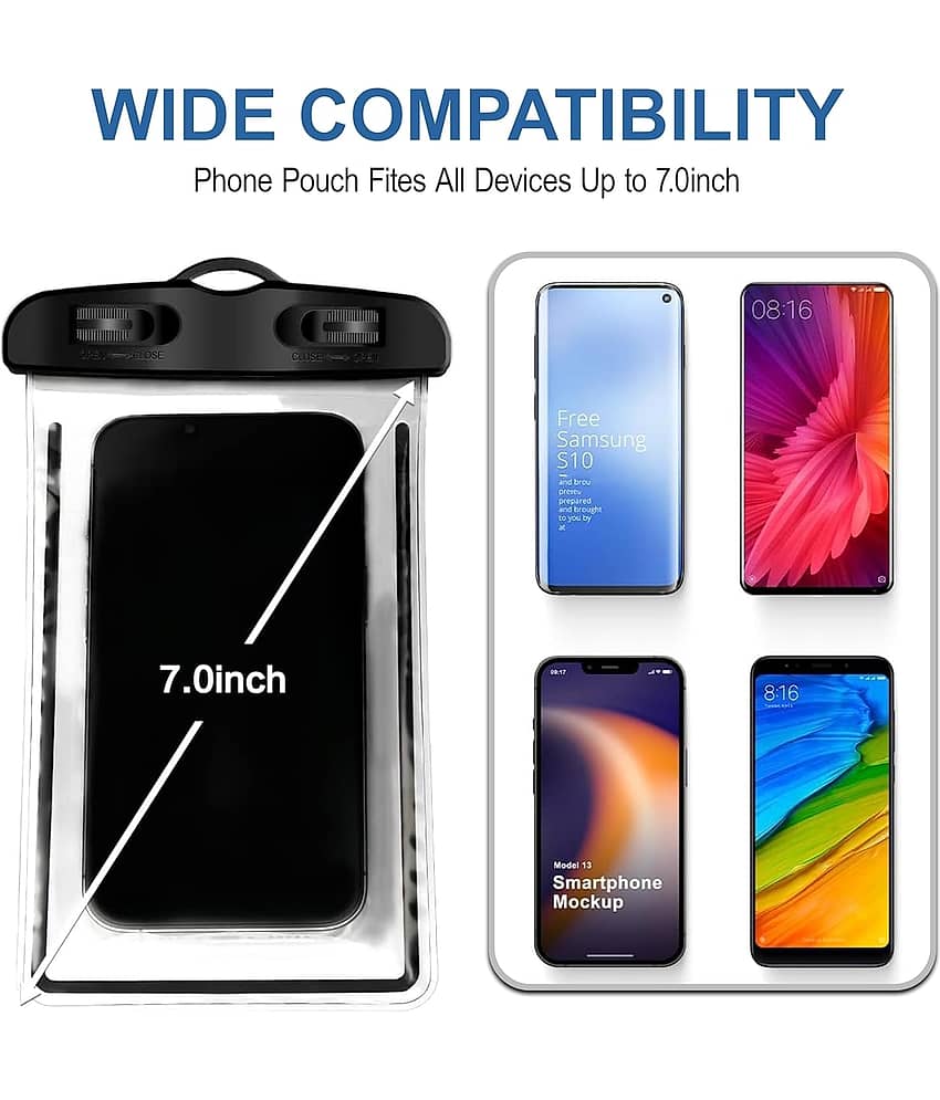 Waterproof Mobile Pouch Cover for All Mobiles, Cellphone Dry Bag Compatible for iPhone, Samsung, Mi, Redmi, Oppo, VIVO, All Other Smartphones up to 6.5 inches view 2