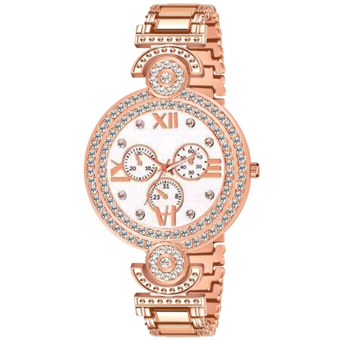 Bolun White Meena Dial Rose Gold BD Girls and Women Watch view 2