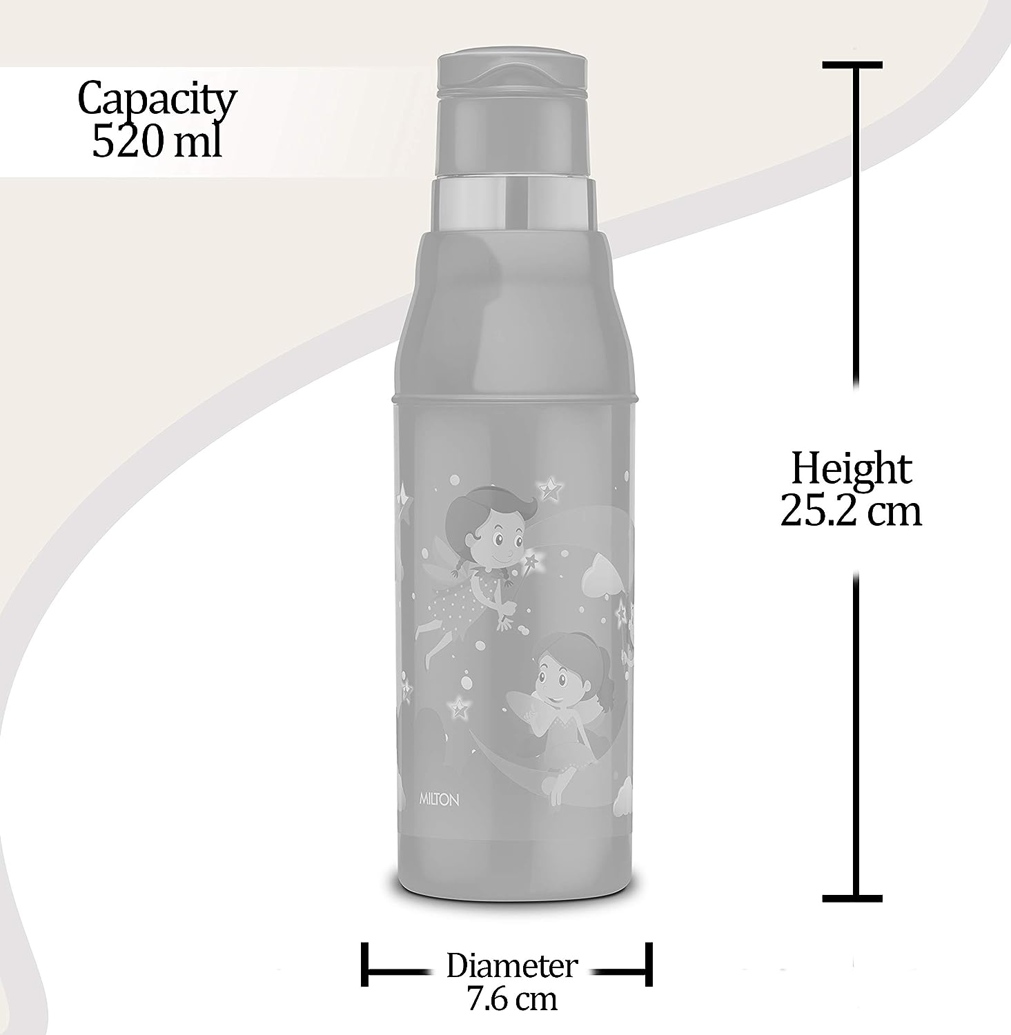 Milton Kool Steelight 600 Insulated School Kids Bottle with Inner Steel 520 Ml (Blue) view 2