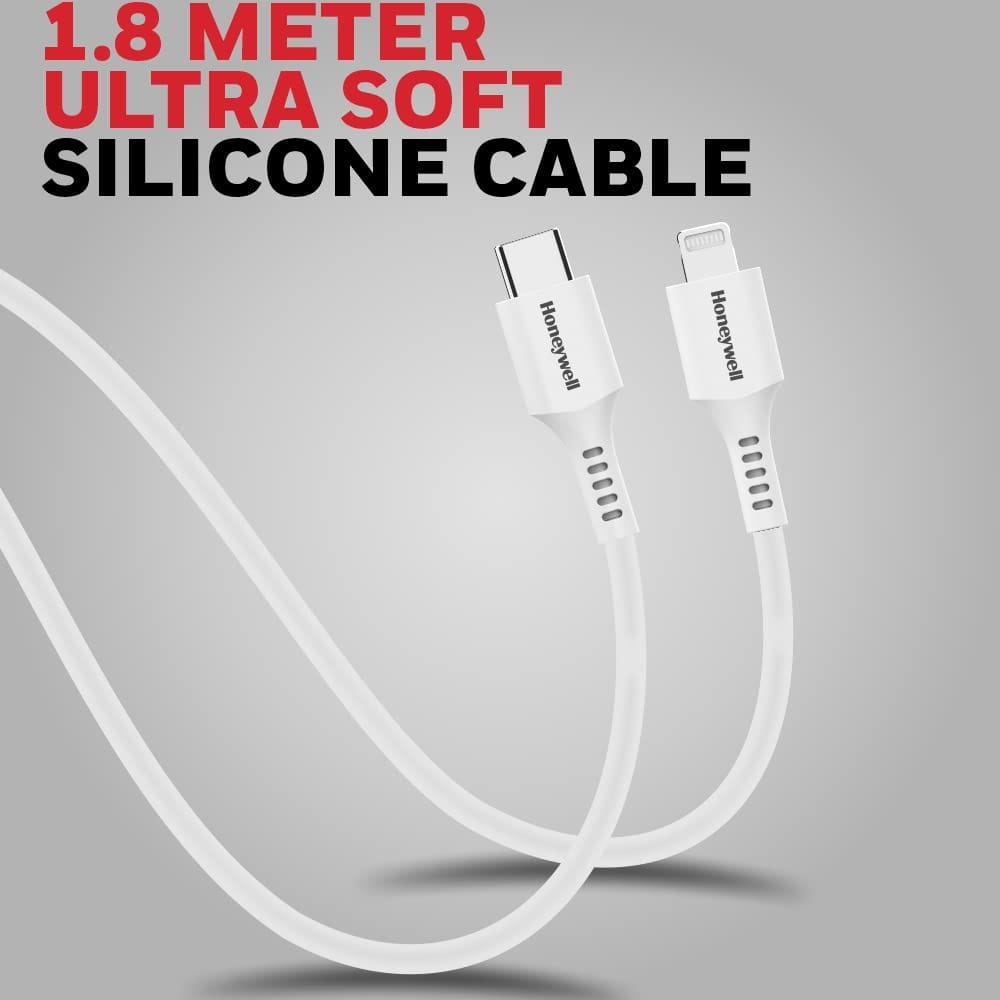 Honeywell Type C to Lightning Silicone Fast Charge cable, MFI, QC 3.0,PD 87W, Max Output 3A, 1.8M view 2