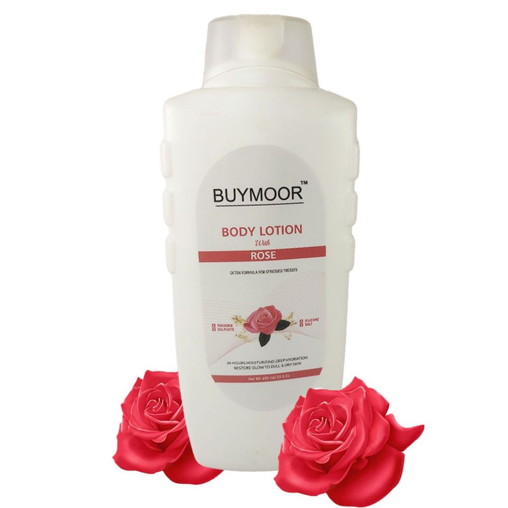 BUYMOOR Rose Deep Nourishing Skin Brightening Body Lotion Men & Women 650 ML view 2