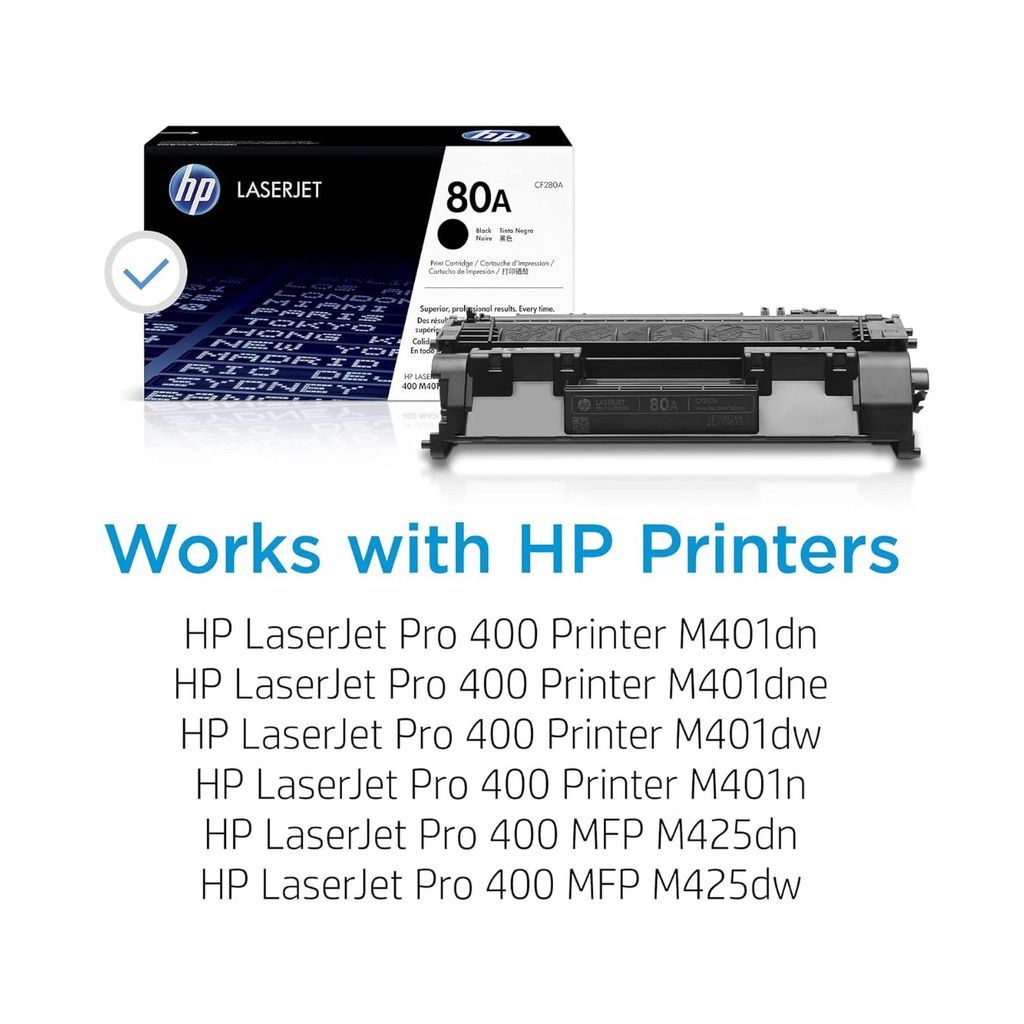 HP 80A Black Original LaserJet Toner Cartridge (CF280A)
