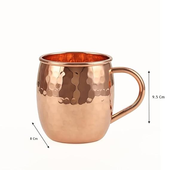 ALCU Copper Mule Mug, Handcrafted Shiny Moscow Mule Beer Mug Cup (473ml) Set of 2 view 2