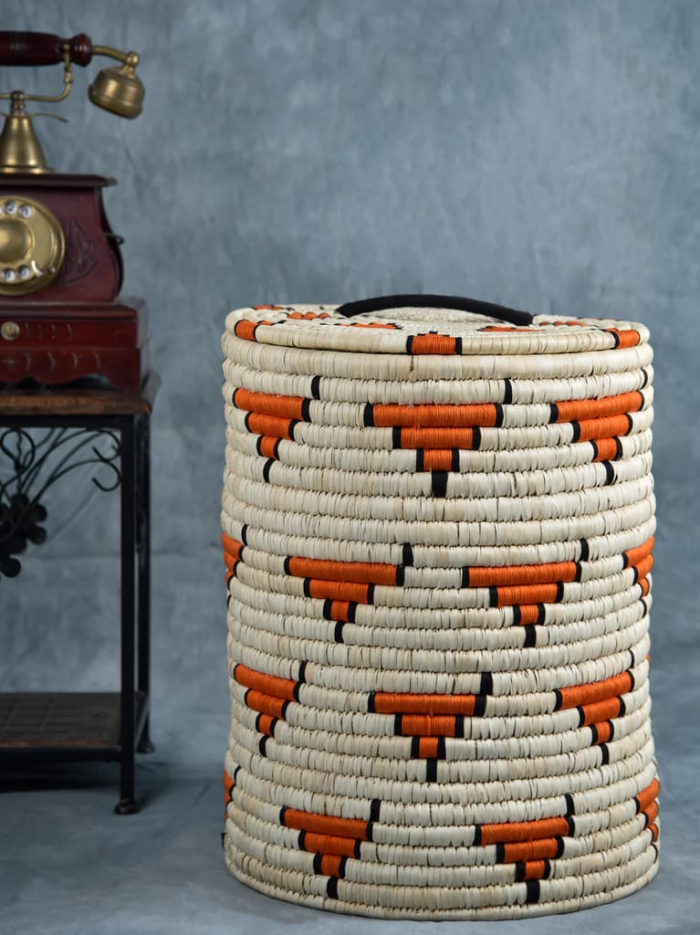 Orange Chevron Laundry basket view 2