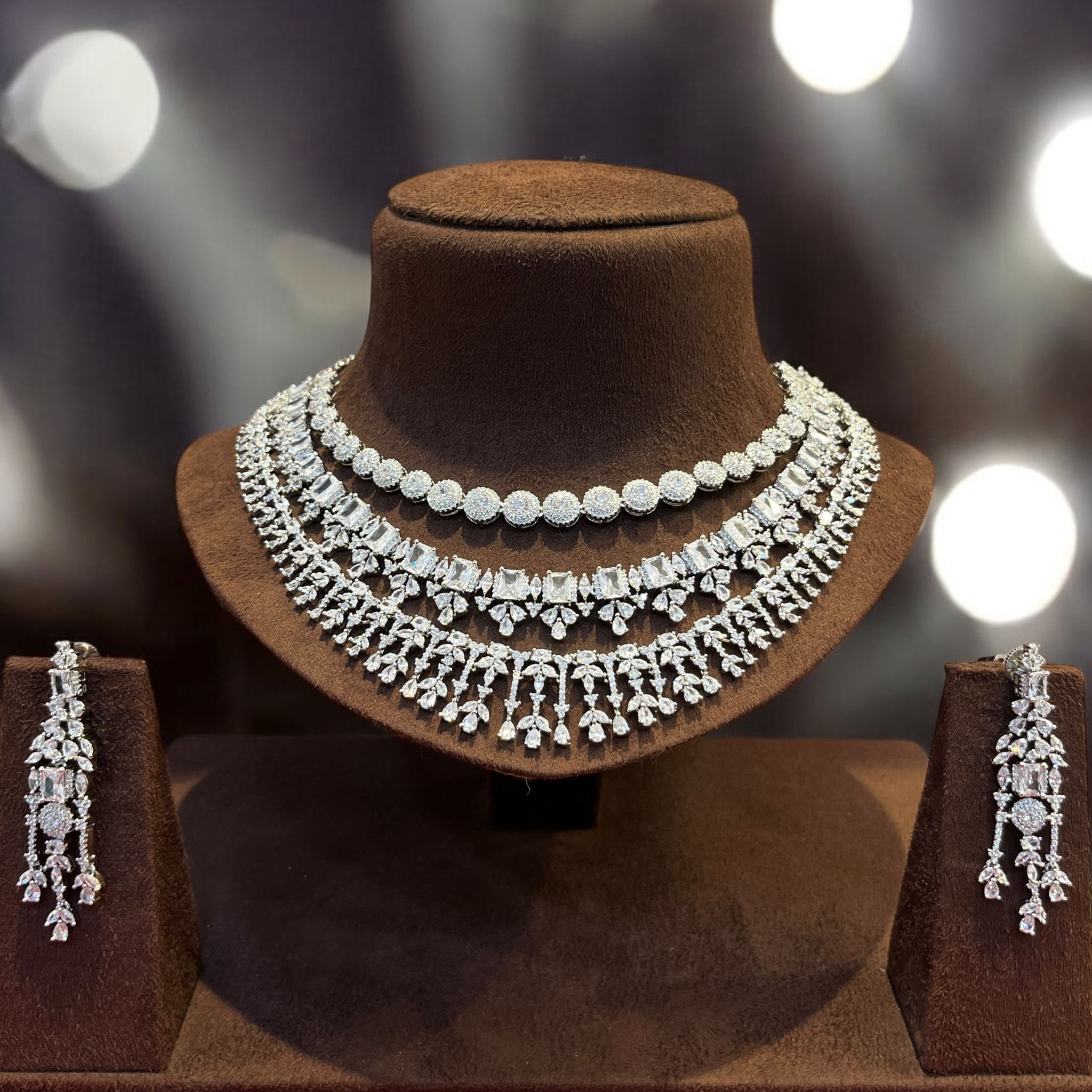 American Diamond Necklace Set By Dia Art Jewels view 2