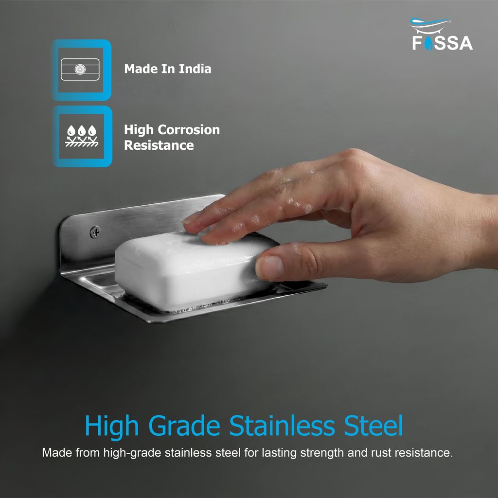 Micra Stainless Steel Wall Mounted Premium Soap Dish – Silver view 2