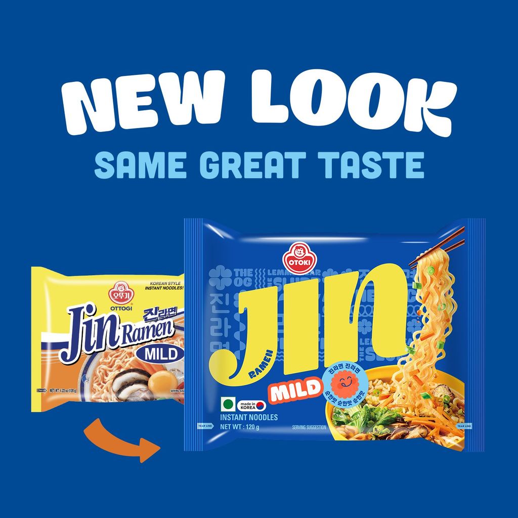 OTOKI Jin Ramen Korean Style Instant Noodles Mild Flavor 120g, Vegetarian, Pack of 1, The Product of Korea (Imported) view 2