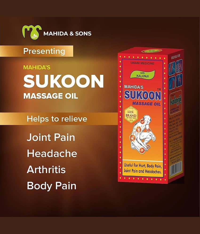 Mahida & Sons Sukoon Massage Oil (Red) Pain Relief Oil ( Pack of 3 )