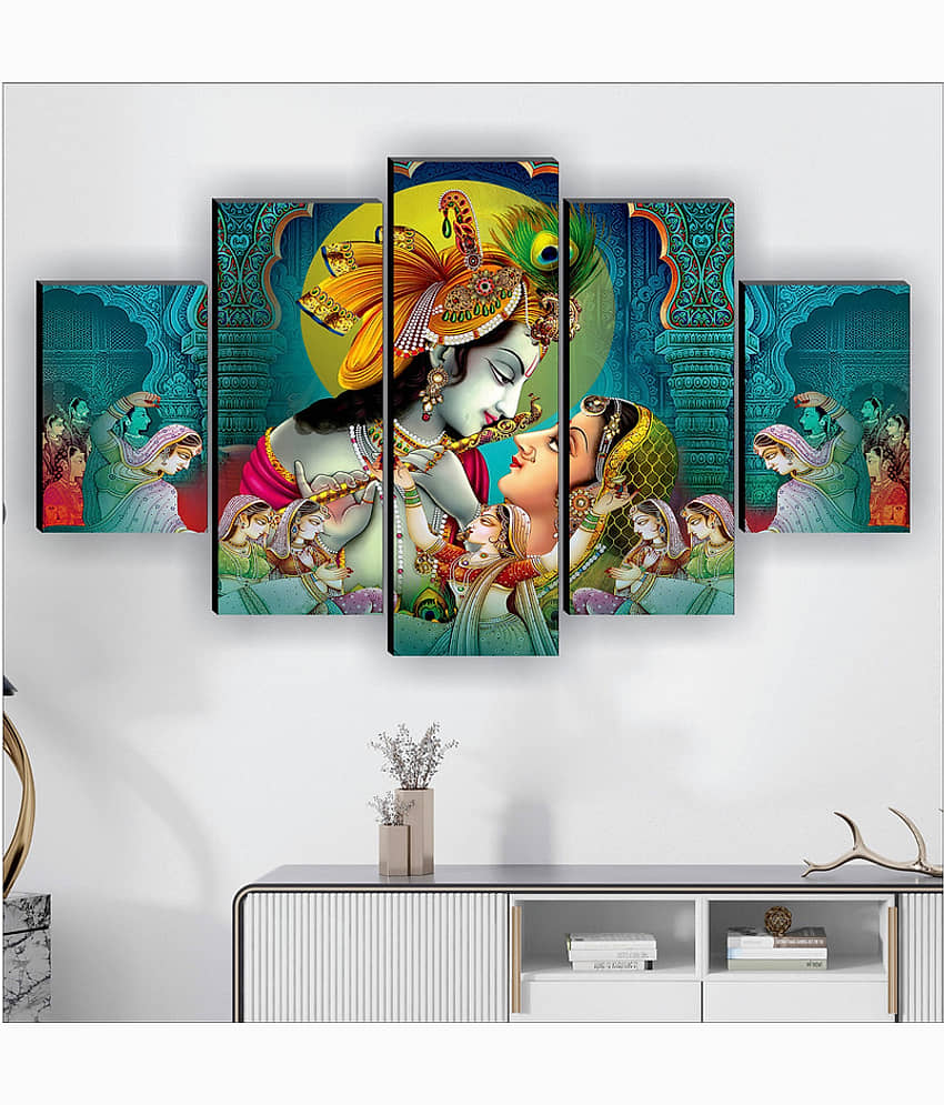 Saf Radha Krishna Ji Religious Wall Hanging Framed Painting view 2