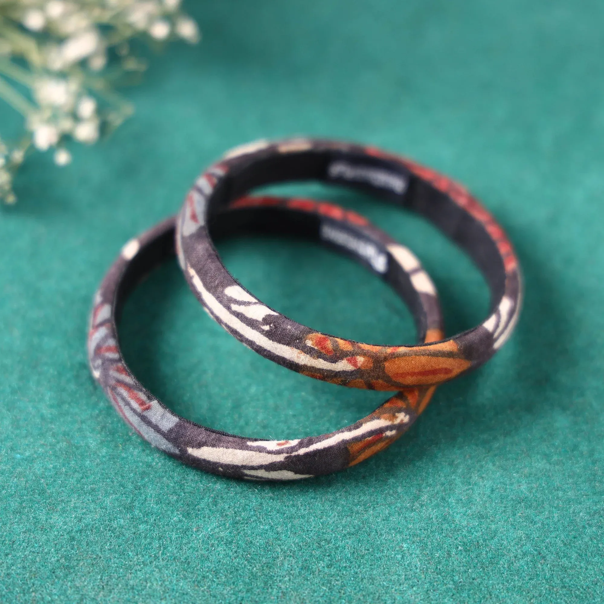 Multicolor Handpainted Kalamkari Bangle Set of 2 view 2